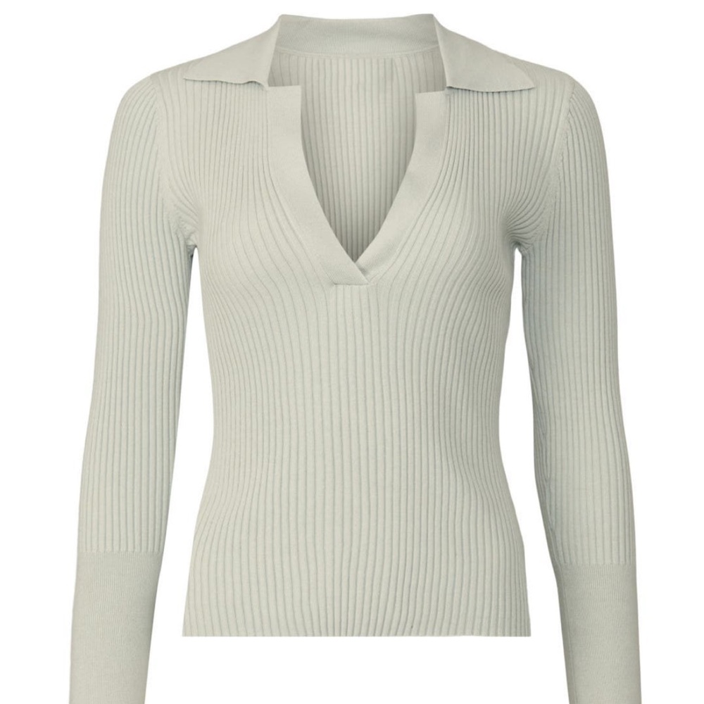 Elegant Ribbed V-Neck Sweater Top